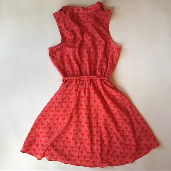 UO Cooperative Daisy Wrap Dress in Flamingo Print - Picture 2 of 7